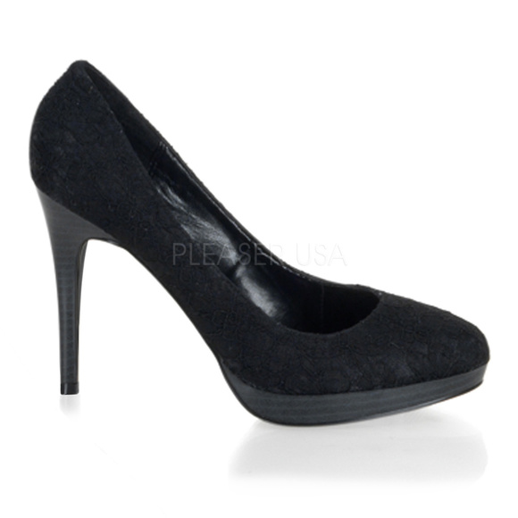 Satin Lace Overlay High Heel Shoes - Picture 1 of 1
